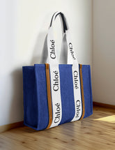 CHLOE CANVAS TOTE - BLUE  - M074
